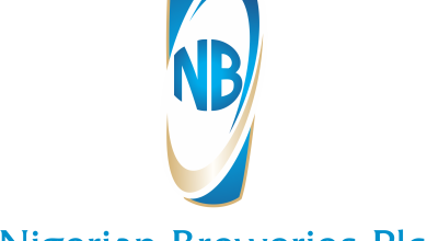 Nigerian Breweries PLC corporate logo with a blue curved swoosh and NB initials.