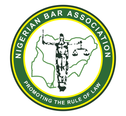 NBA logo - The Times of Abuja Nigerian Bar Association logo with a central justice figure over a map, surrounded by a green-yellow ring and motto 'Promoting the Rule of Law'.